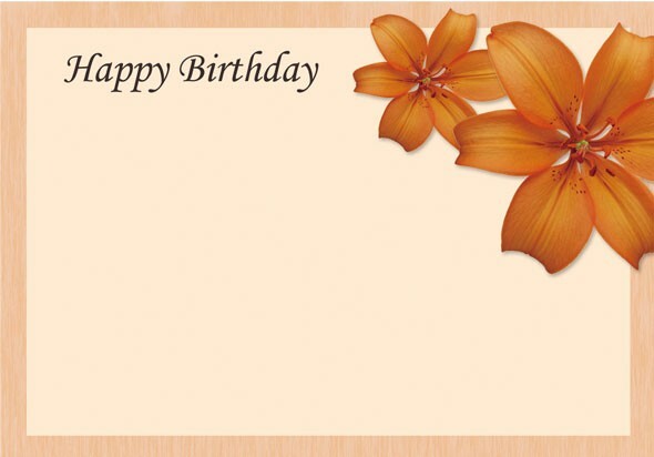 Card Happy Birthday Orange